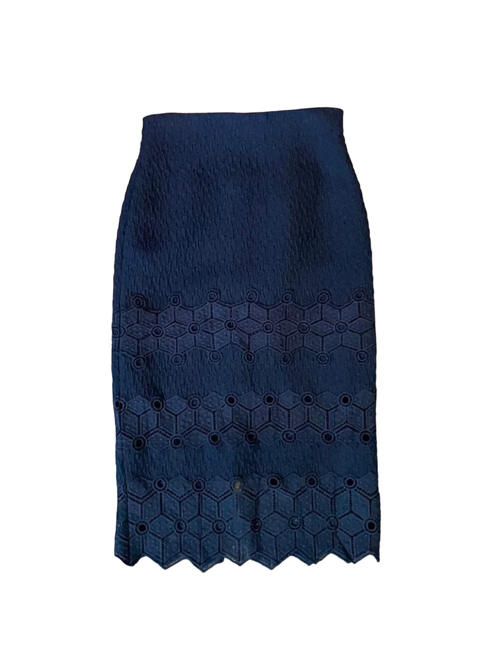 NWT Rebecca Taylor Navy Lace Skirt Size 4